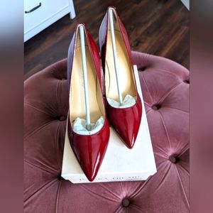 Ivanka Trump 7.5 Dark Red Patent Leather Pumps, Block Heels, NEW💕